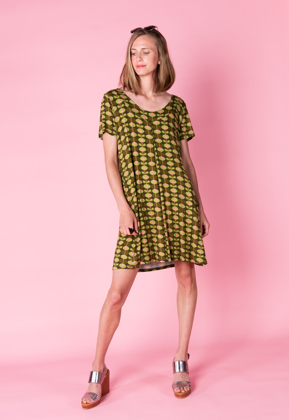 Kurzarmkleid mit Rundhals-Ausschnitt - S25Dress-V3