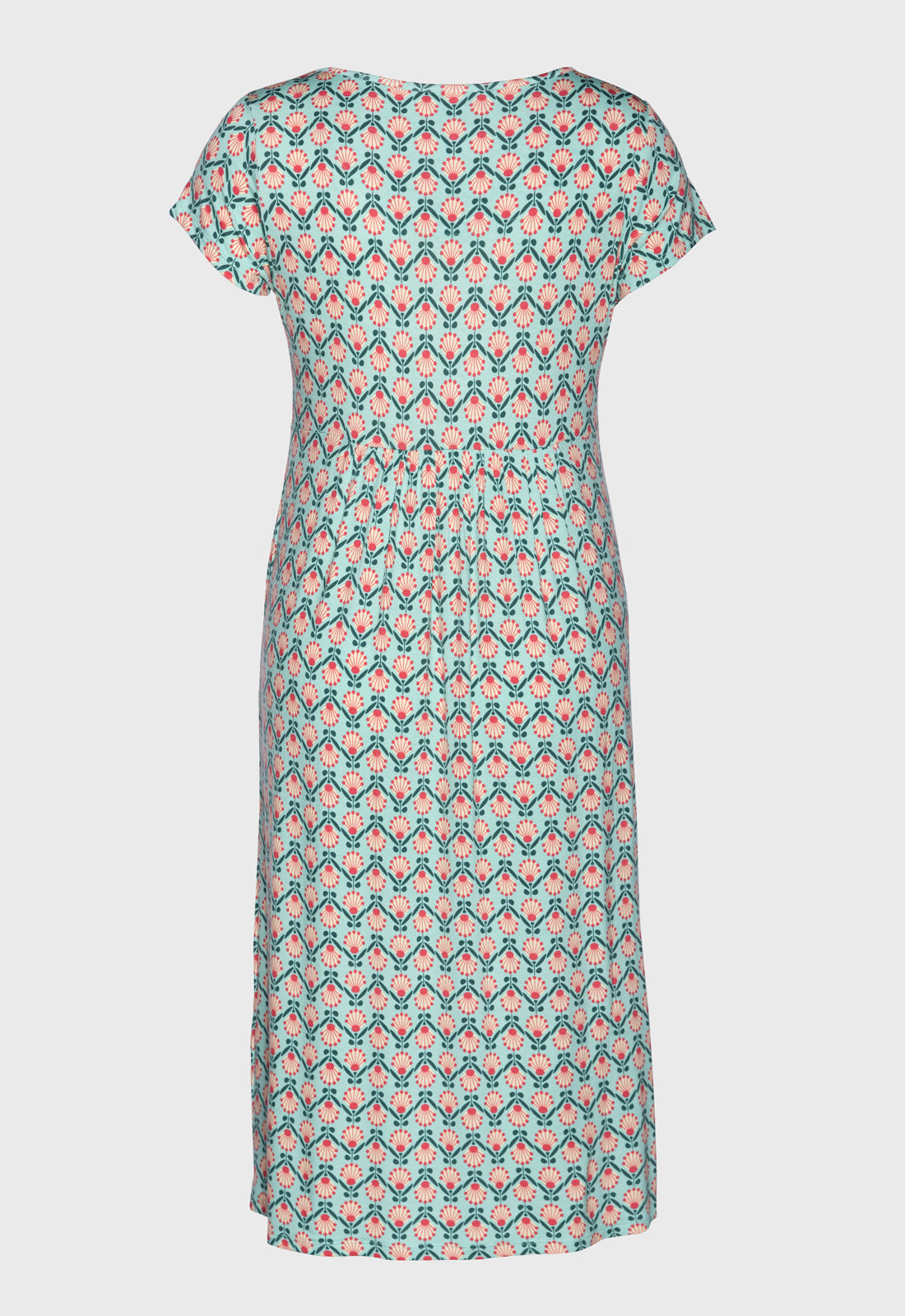 Langes Kleid mit eingereihtem Rockteil - S25Dress-V5
