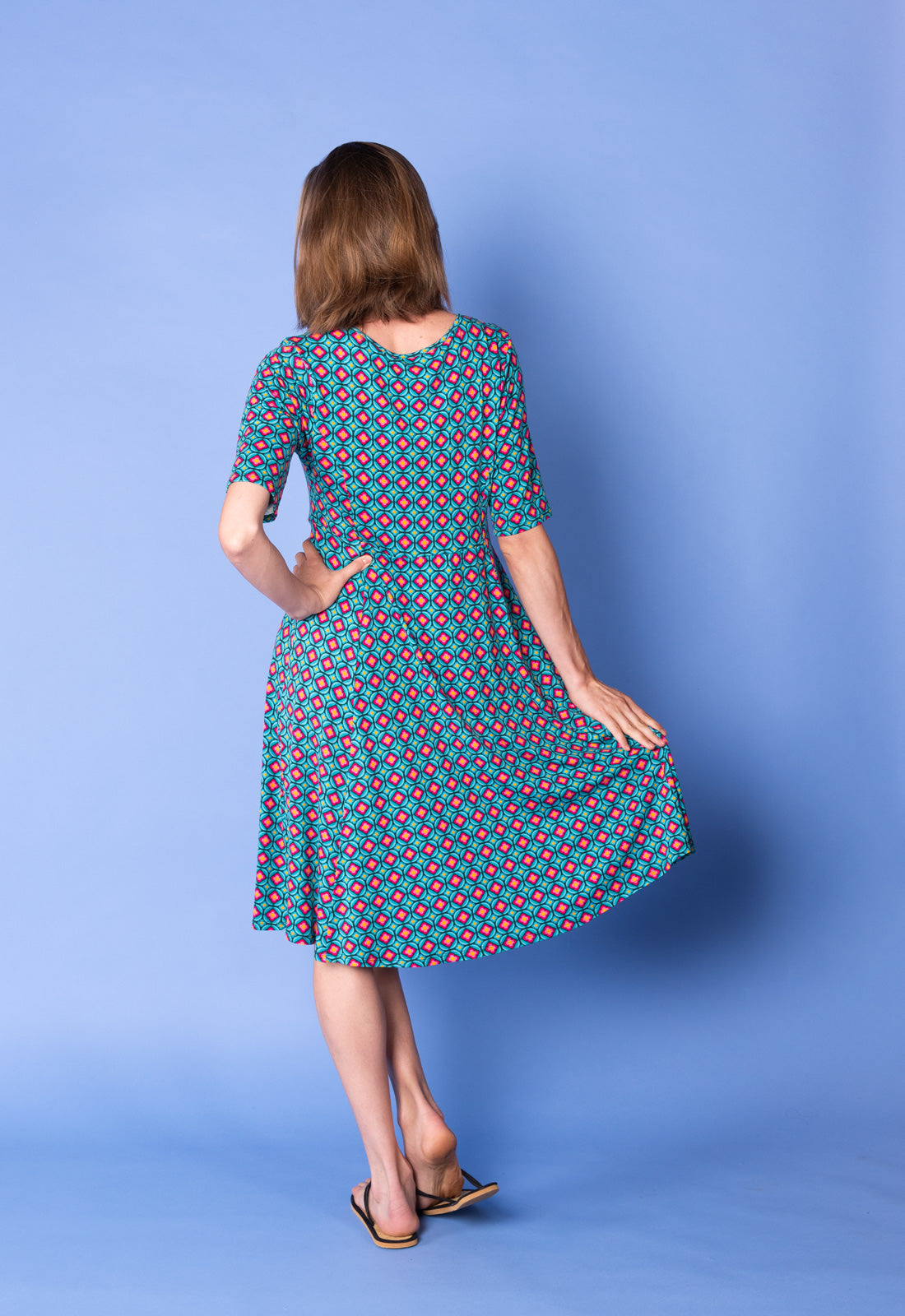 Kurzarmkleid mit Prinzessnaht - S25Dress-V7