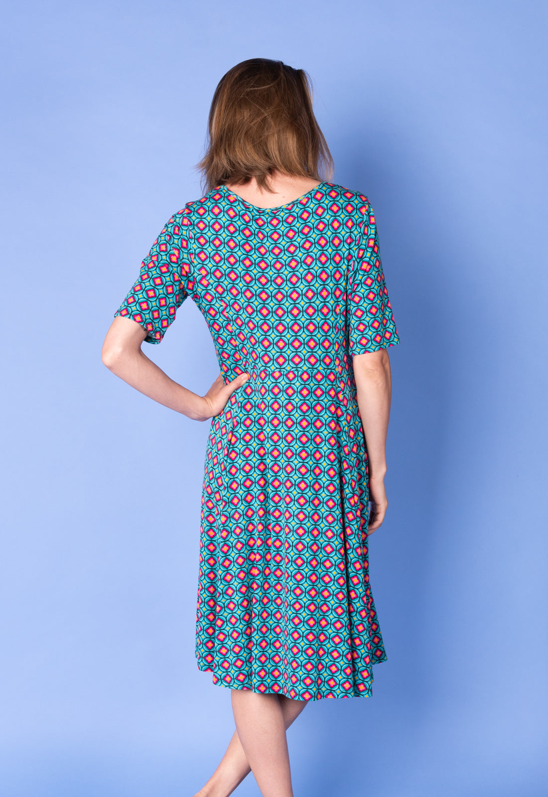 Kurzarmkleid mit Prinzessnaht - S25Dress-V7