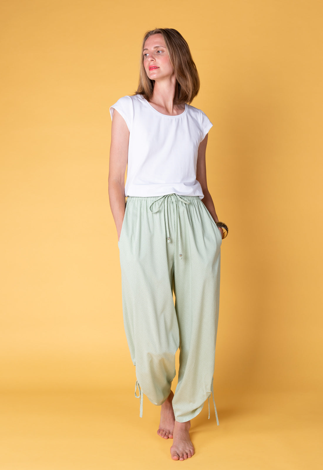 Lange Hose mit gerafftem Bund - S25Sigalit-Pants