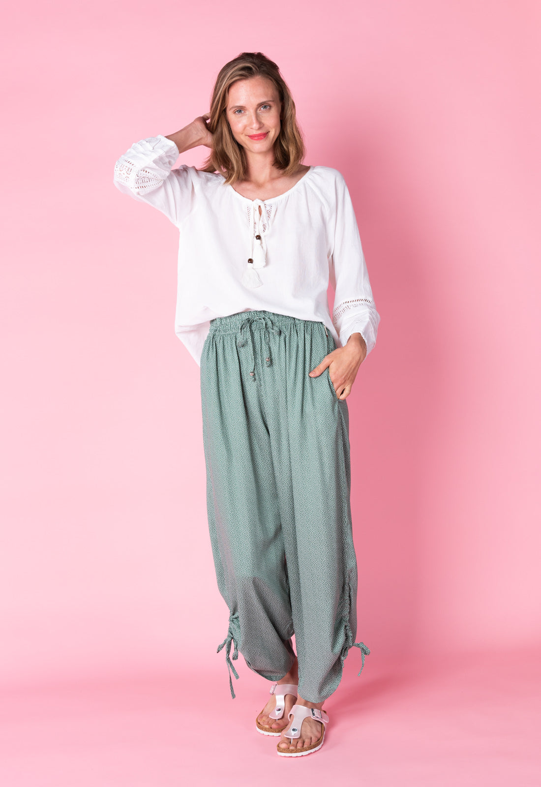 Lange Hose mit gerafftem Bund - S25Sigalit-Pants