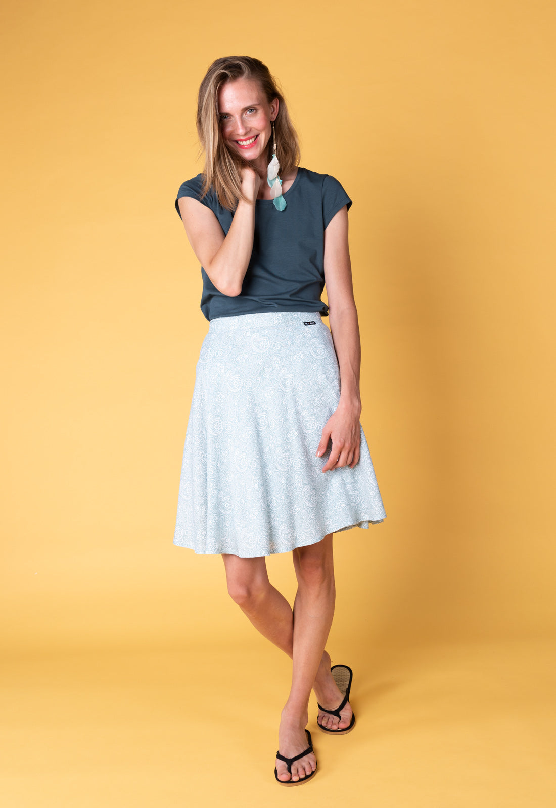 Wrap skirt with wide tie band - S25RSK-100