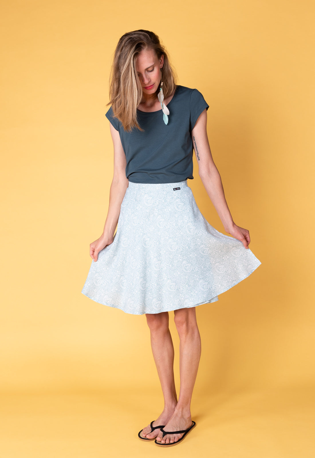 Wrap skirt with wide tie band - S25RSK-100