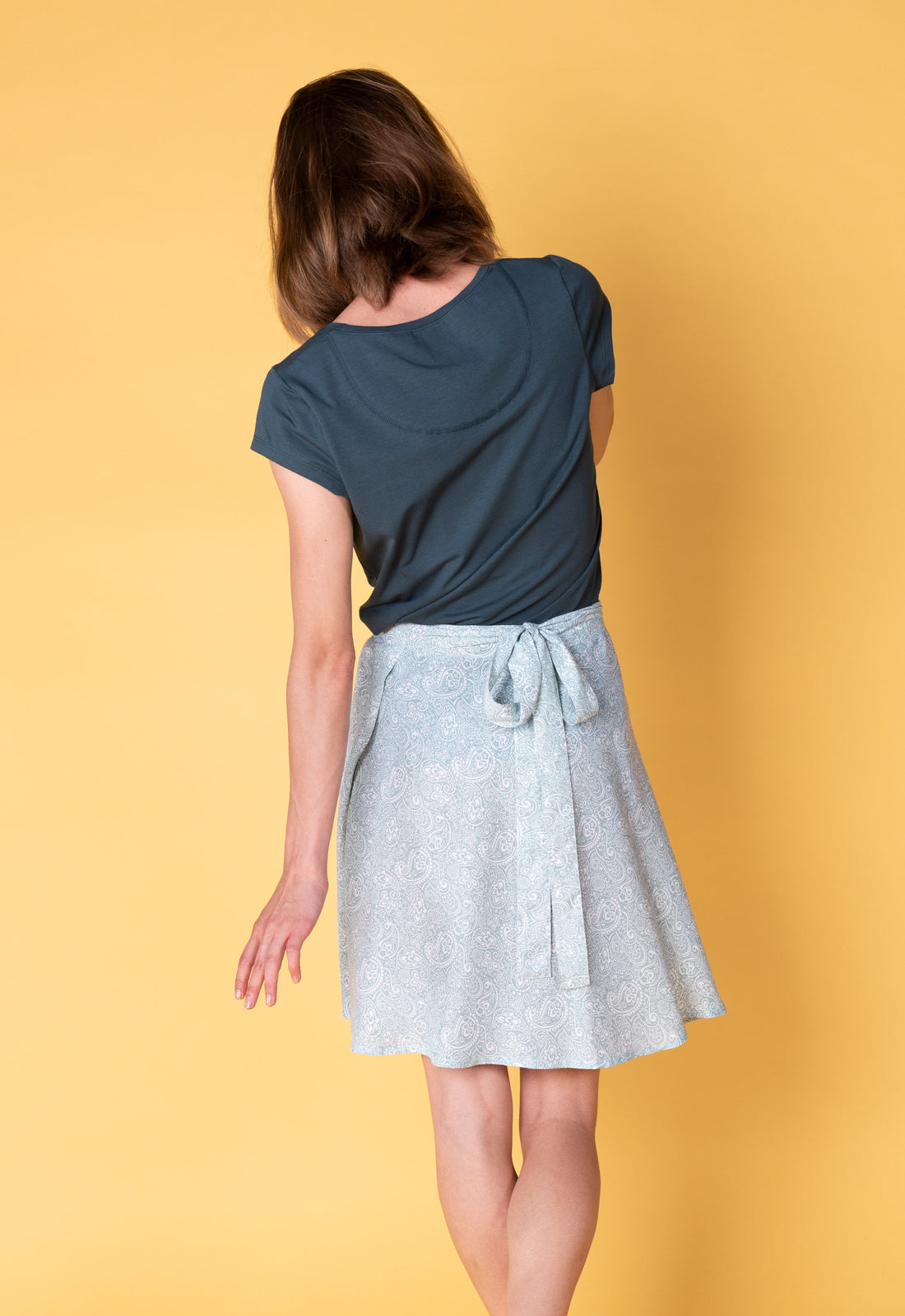 Wrap skirt with wide tie band - S25RSK-100