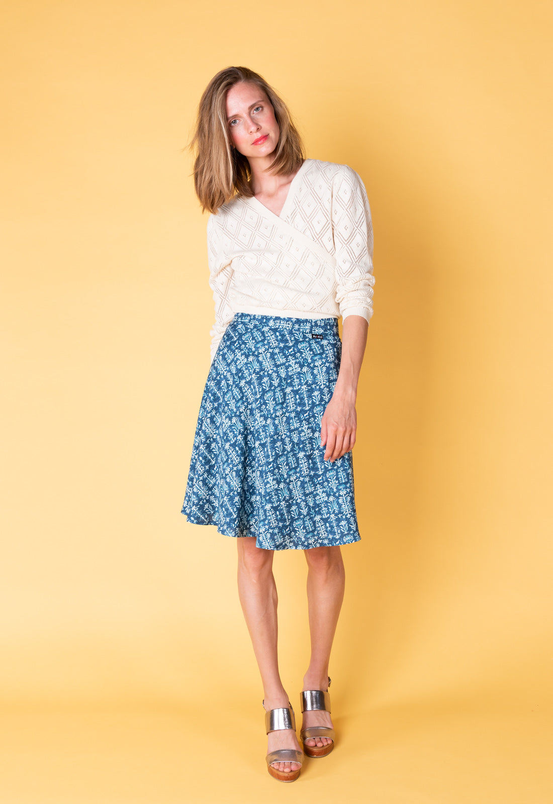Wrap skirt with wide tie band - S25RSK-100