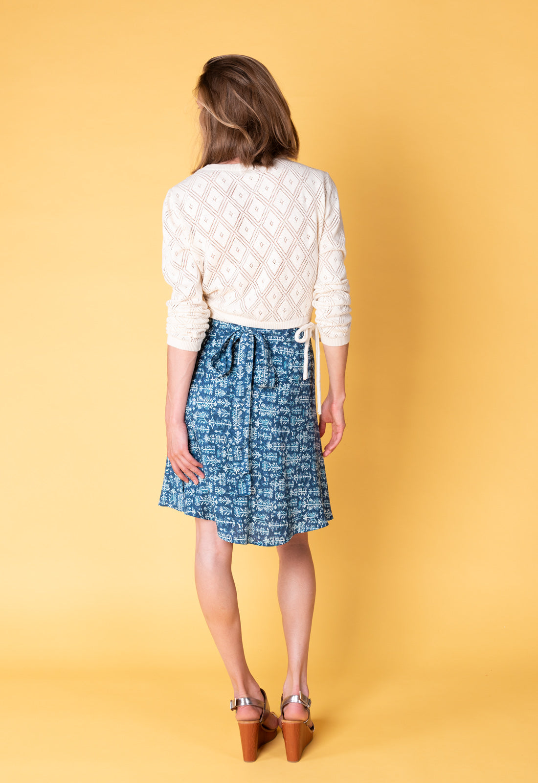 Wrap skirt with wide tie band - S25RSK-100