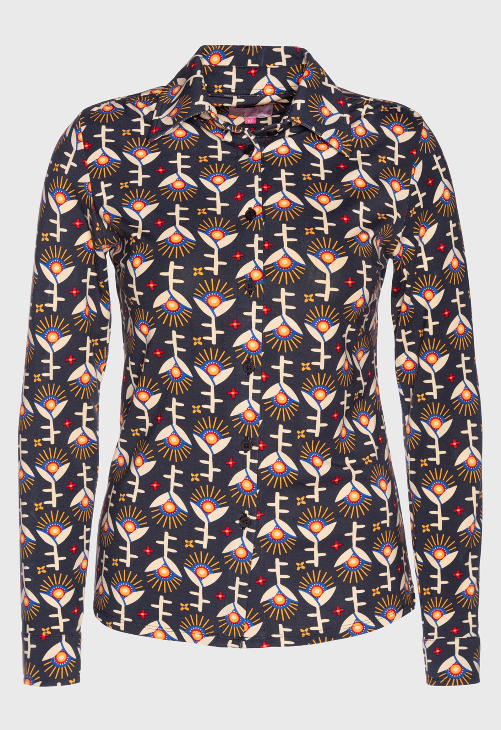 S26Blouse-V2 – Figurnahe Hemdbluse aus Viskose-Stretch