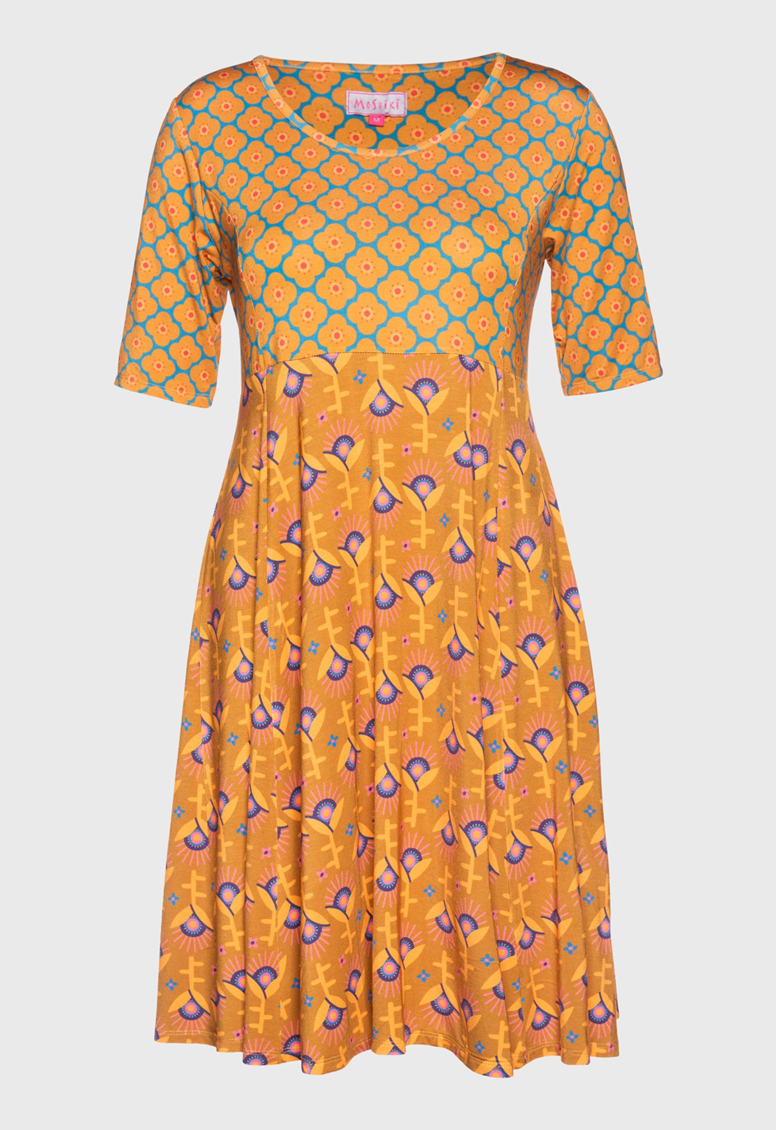 S26Candy Dress – Figurbetontes Viskosekleid mit Print-Mix