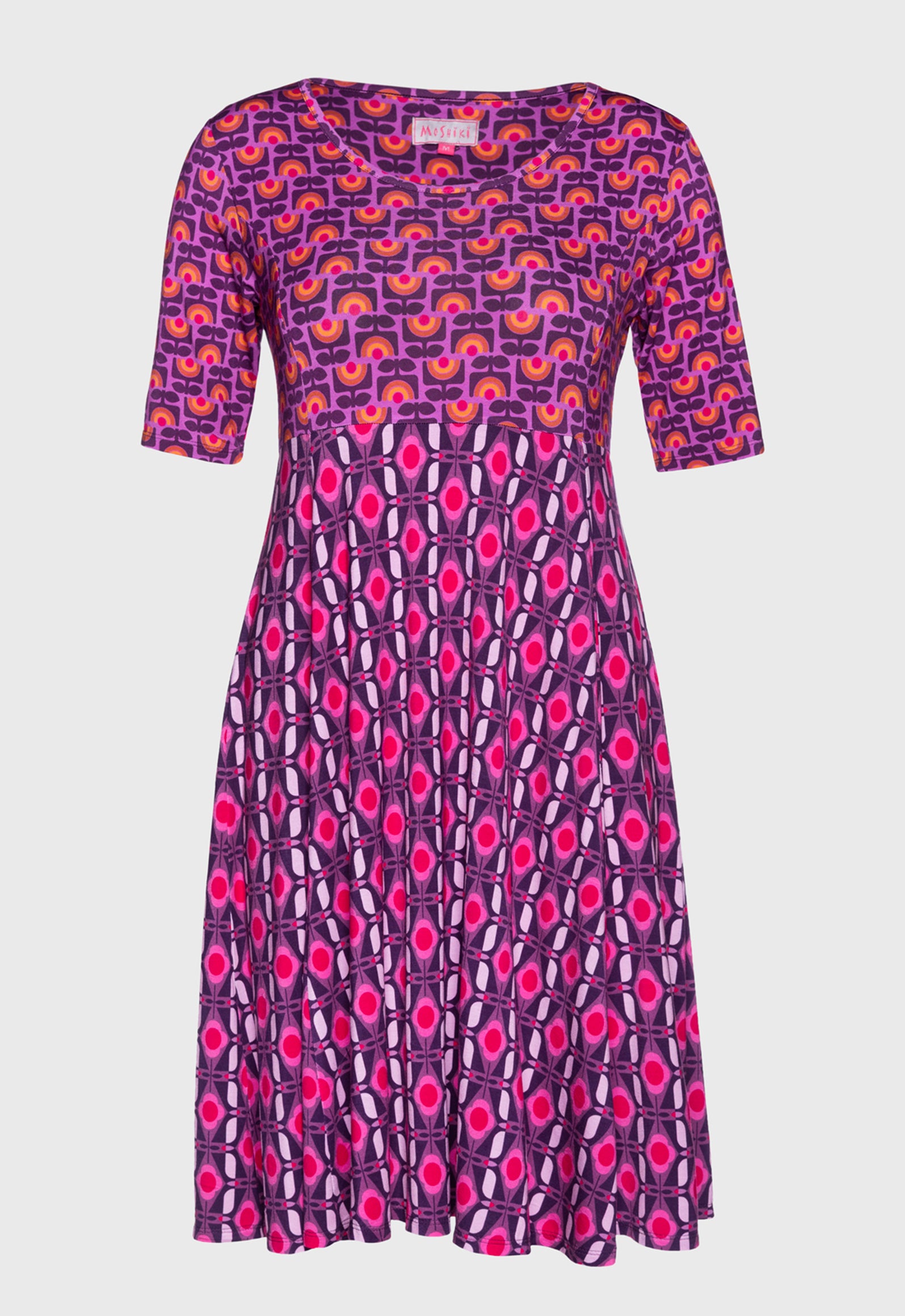 S26Candy Dress – Figurbetontes Viskosekleid mit Print-Mix