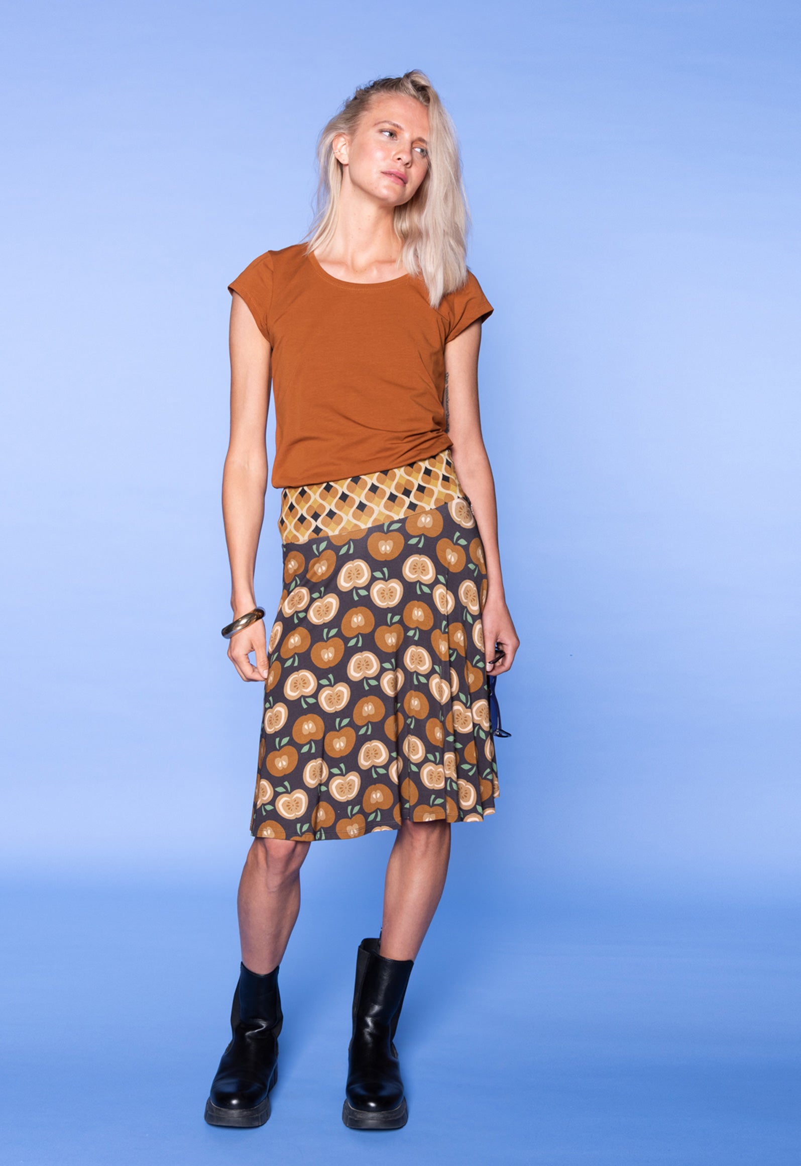 S26Candy Skirt – Schwingender Viskoserock mit Print-Mix