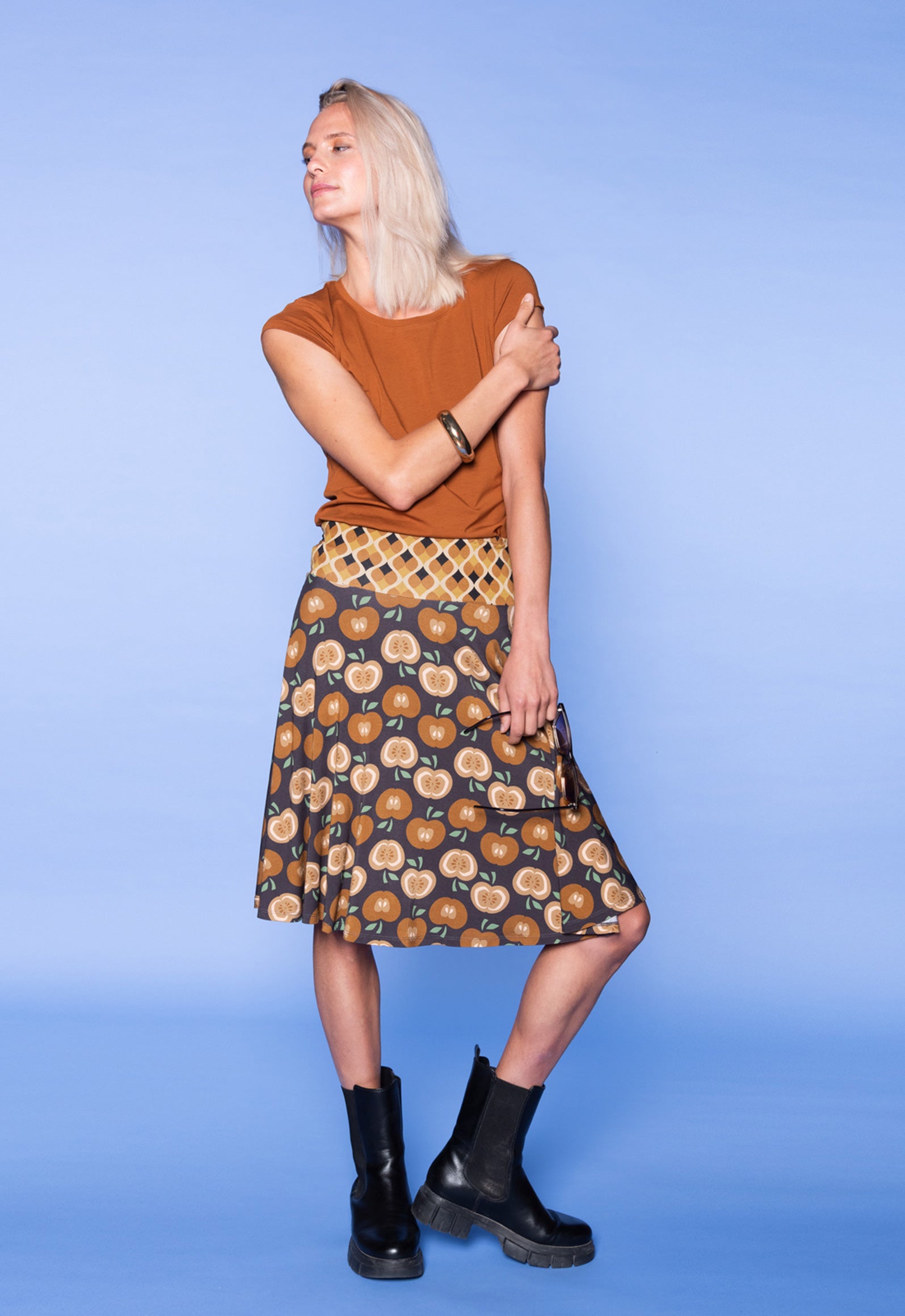S26Candy Skirt – Schwingender Viskoserock mit Print-Mix