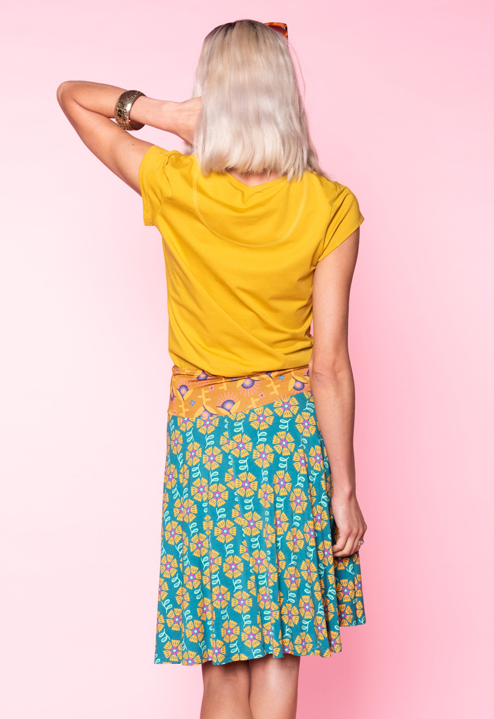 S26Candy Skirt – Schwingender Viskoserock mit Print-Mix