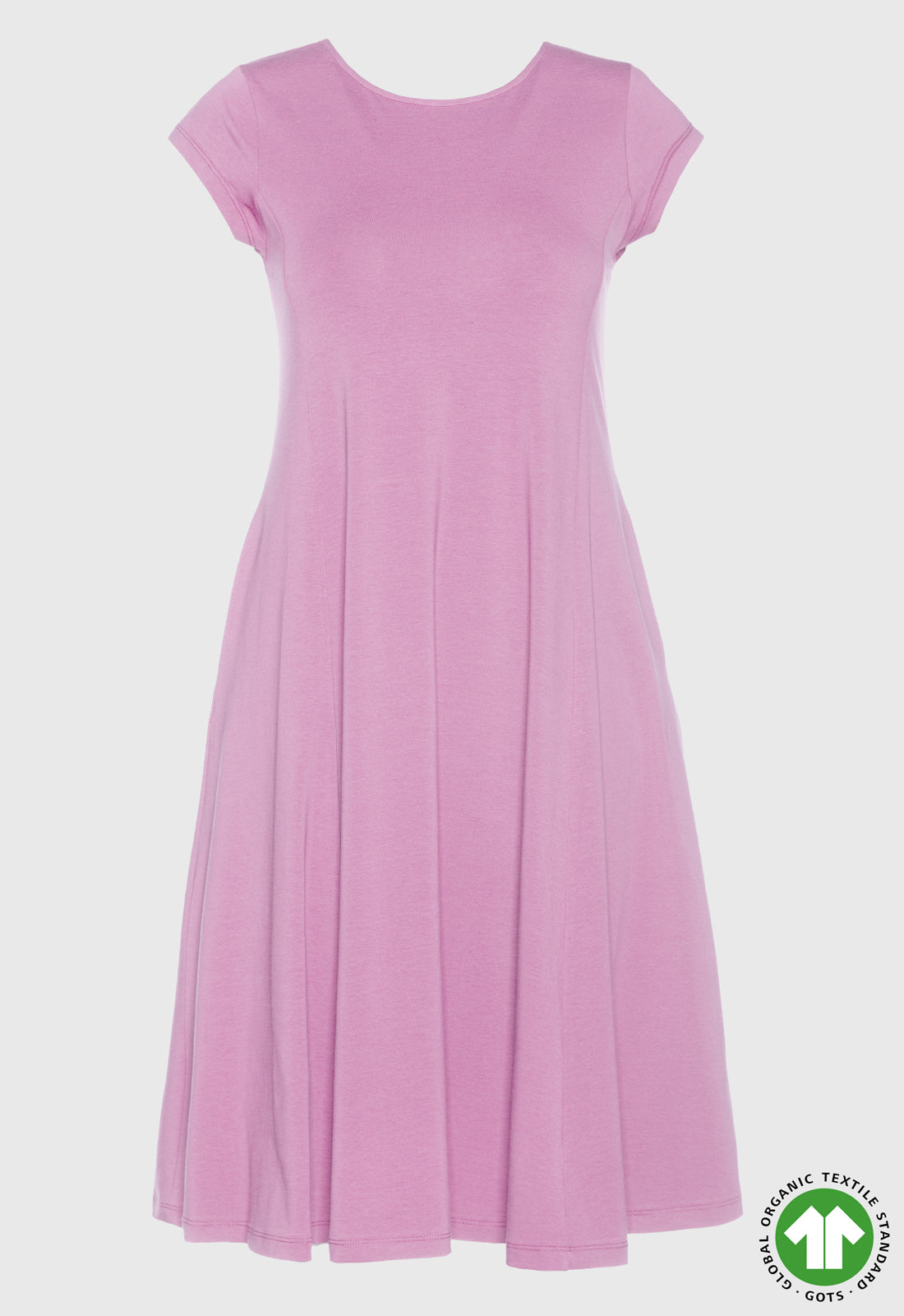 S26Dress-G1 – Langes Bio-Baumwollkleid mit schwingendem Rock