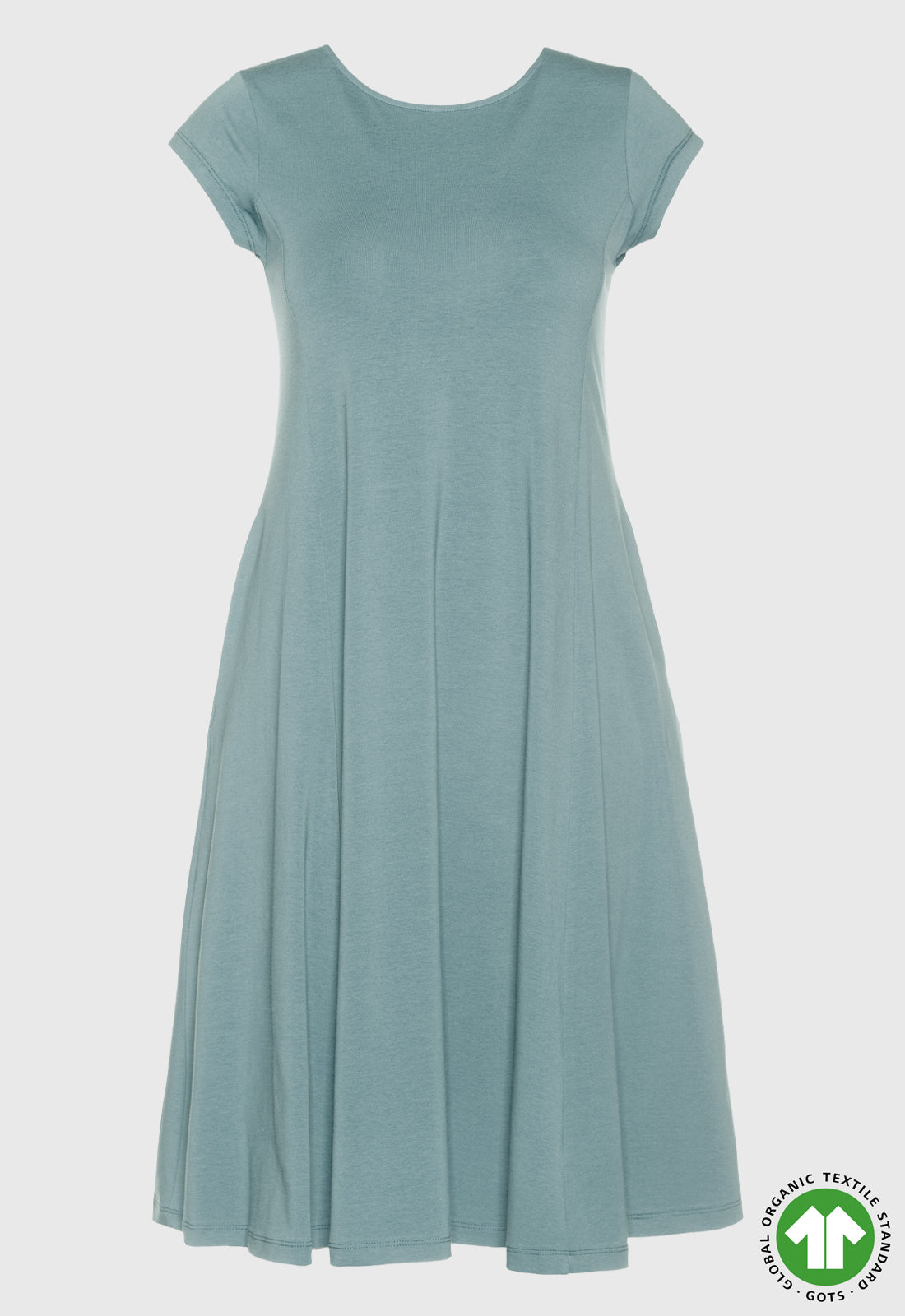 S26Dress-G1 – Langes Bio-Baumwollkleid mit schwingendem Rock