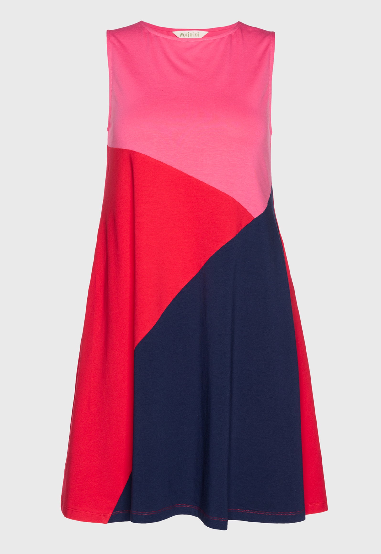 S26Dress-G4 – Patchwork-Kleid aus Bio-Baumwolle