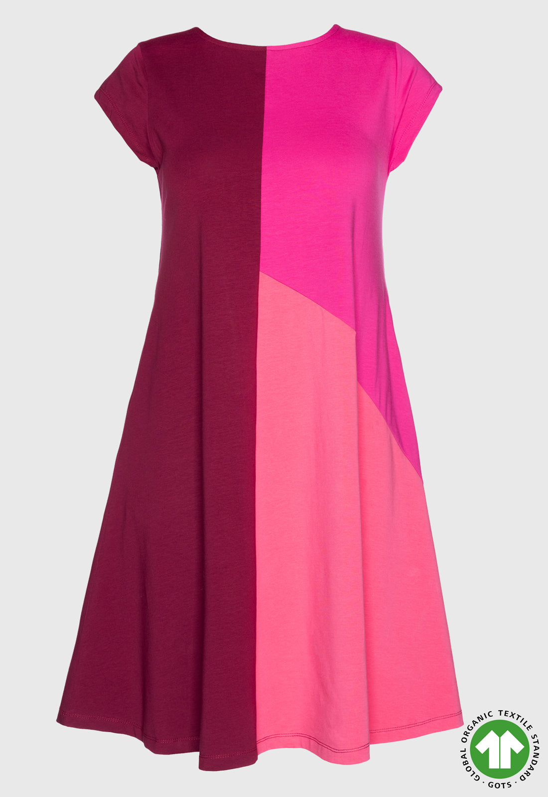 S26Dress-G5 – GOTS Bio-Baumwollkleid im Patchwork-Design