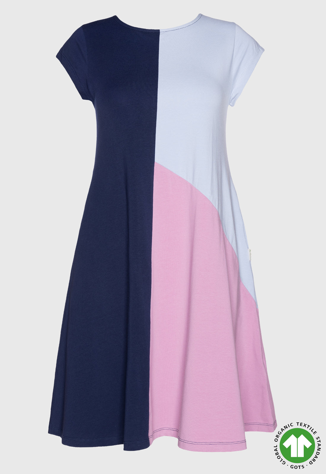 S26Dress-G5 – GOTS Bio-Baumwollkleid im Patchwork-Design