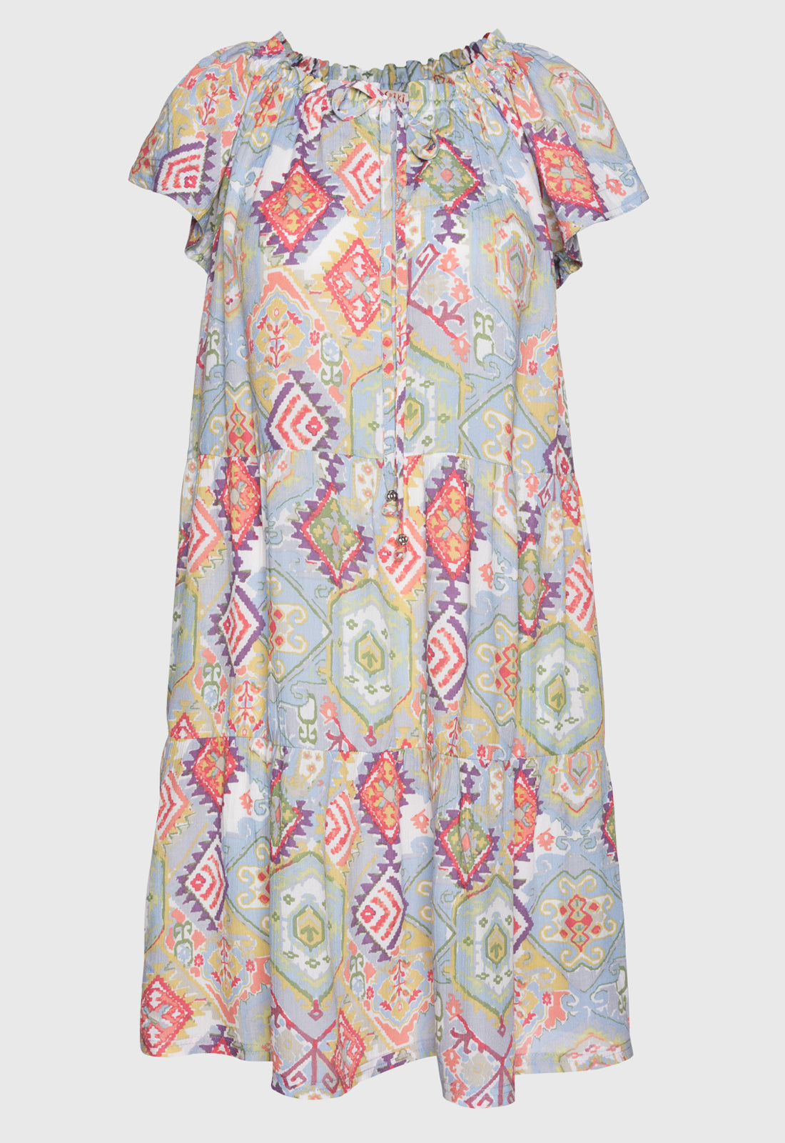 S26Dress-PR1 – Weites Stufenkleid aus 100 % Upcycled Rayon