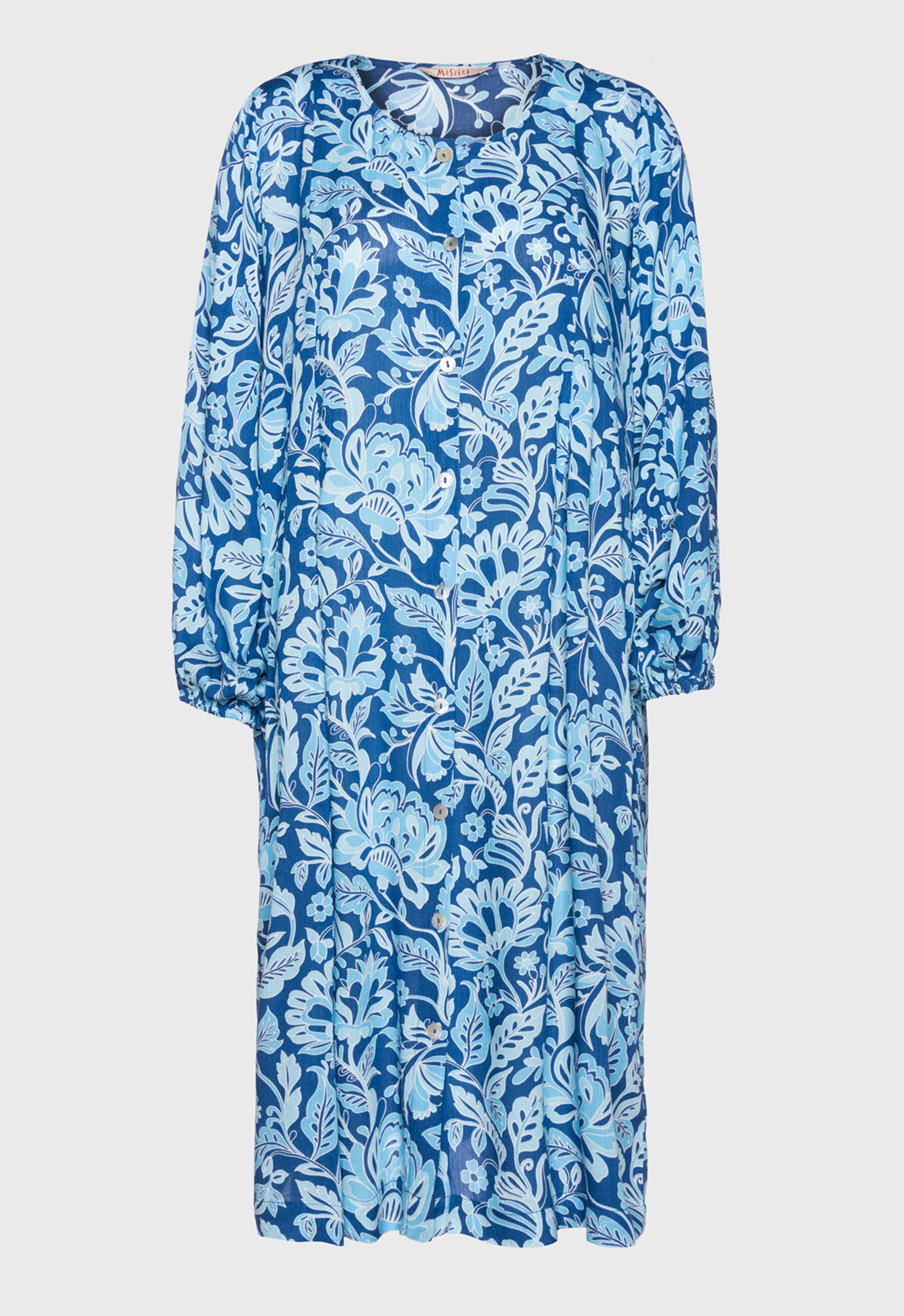 S26Dress-PR2 – Weites Kleid mit Ballonärmeln aus 100 % Upcycled Rayon