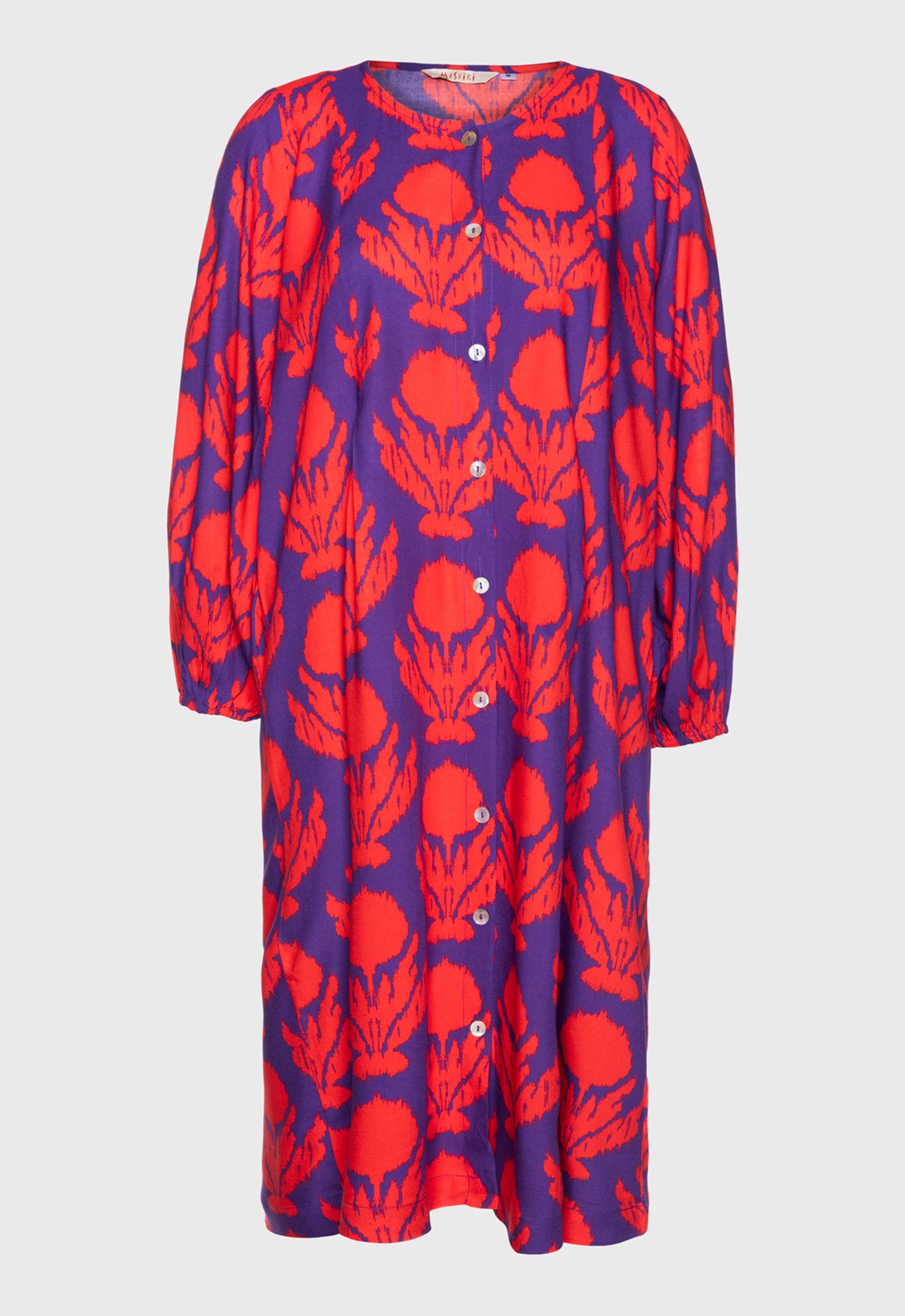 S26Dress-PR2 – Weites Kleid mit Ballonärmeln aus 100 % Upcycled Rayon