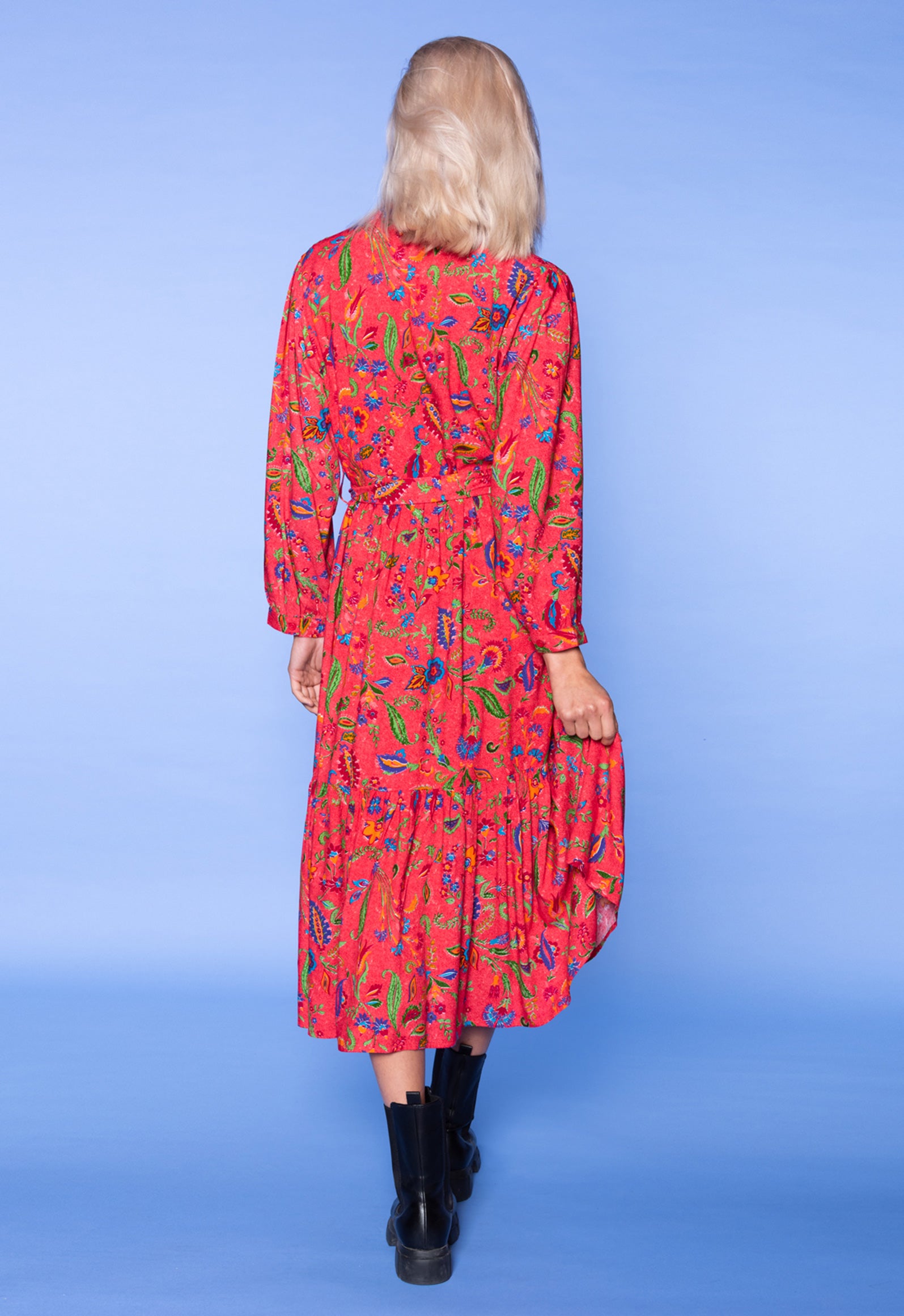 S26Dress-PR3 – Feminines Kleid mit Gürtel aus 100 % Upcycled Rayon