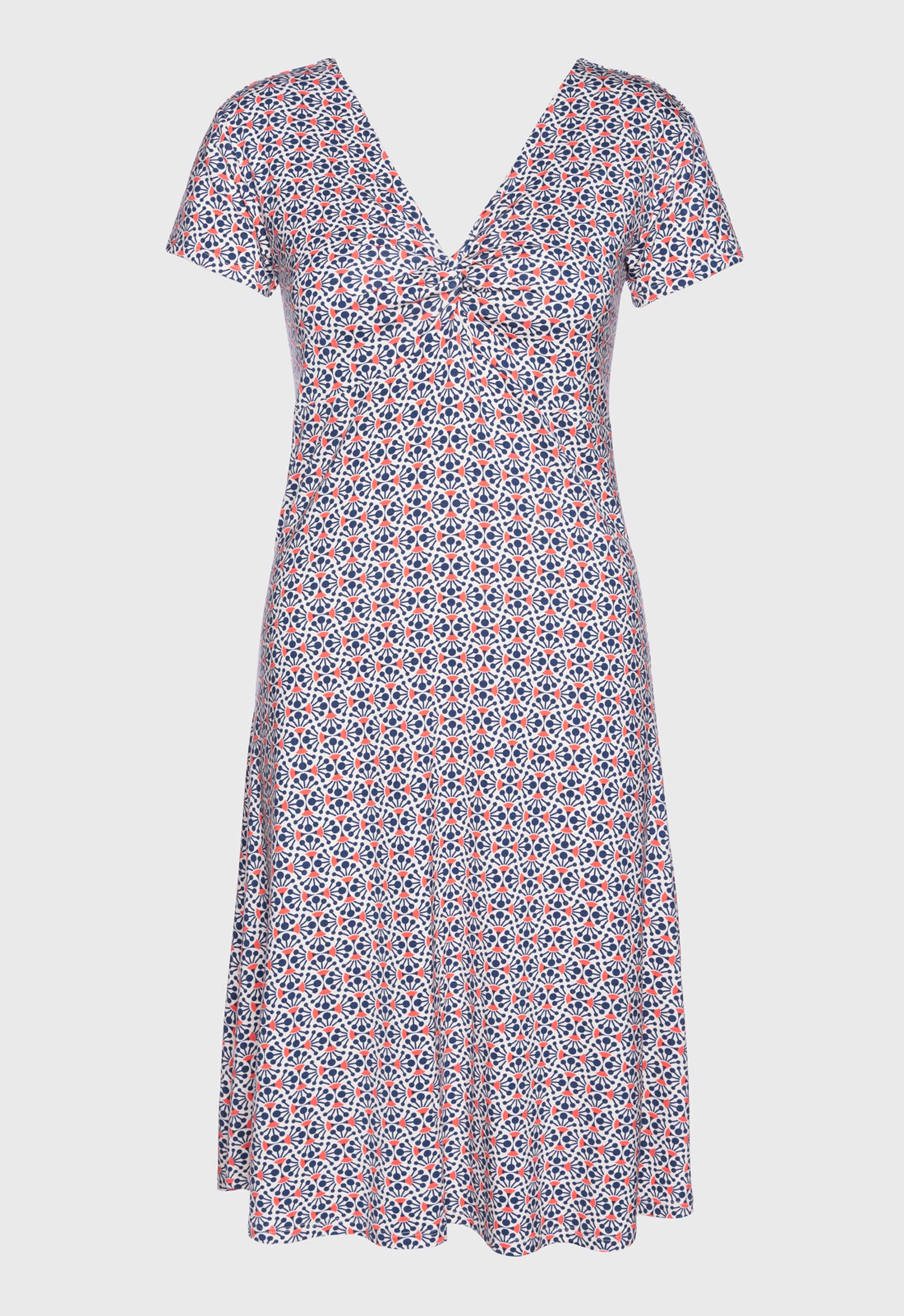 S26Dress-V1 – Kurzarmkleid mit V-Ausschnitt und Twist-Detail