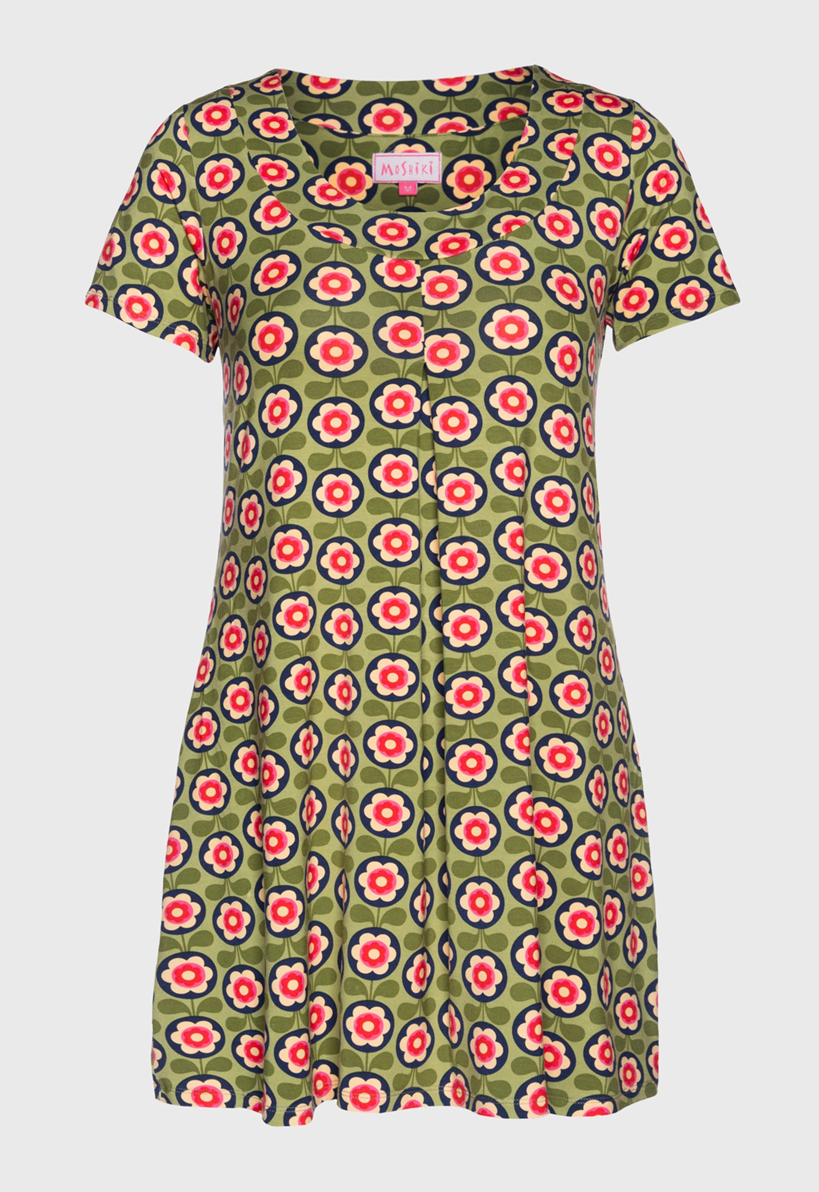 S26Dress-V3 – Kurzarmkleid mit Falte und Rundhalsausschnitt