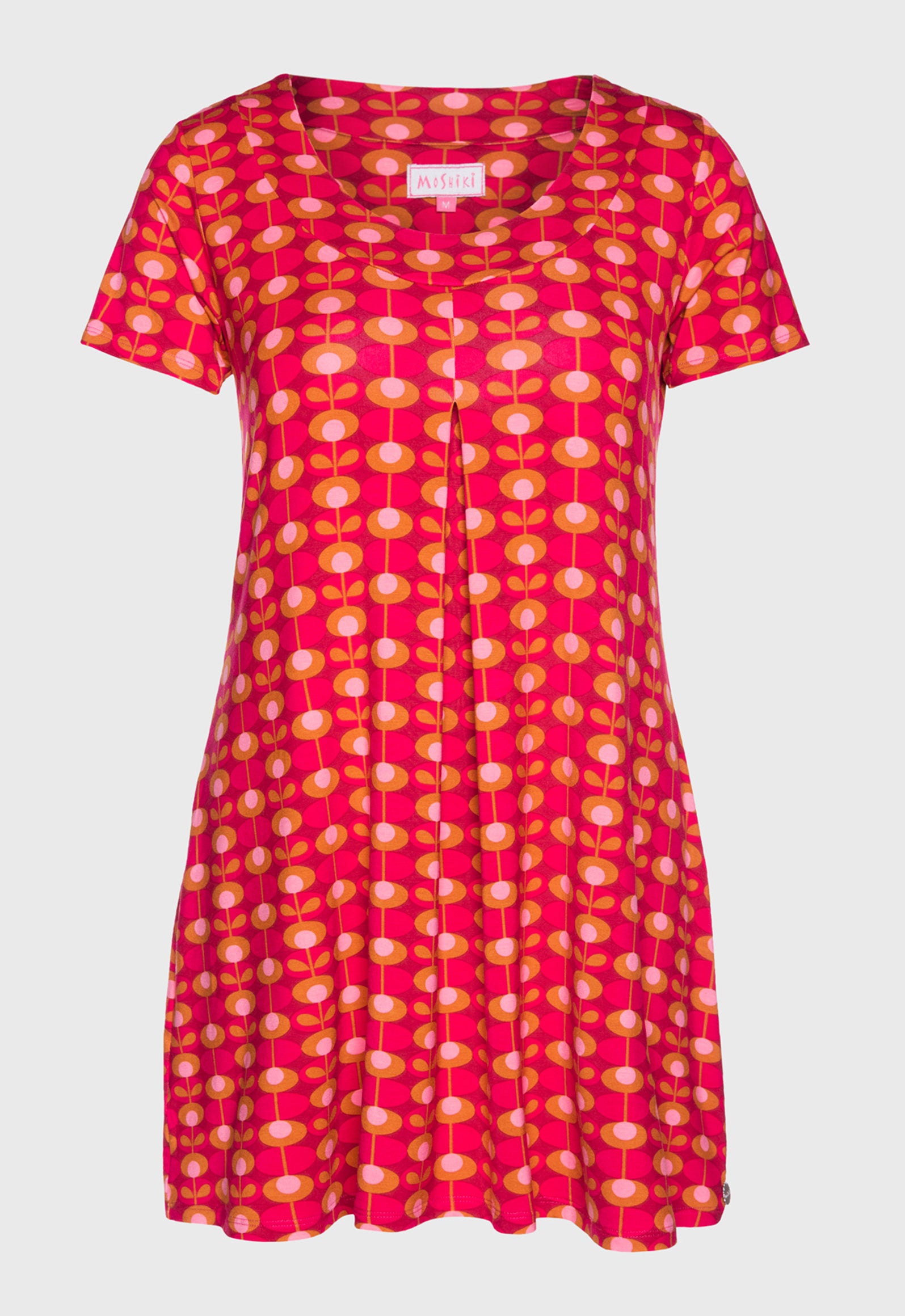 S26Dress-V3 – Kurzarmkleid mit Falte und Rundhalsausschnitt