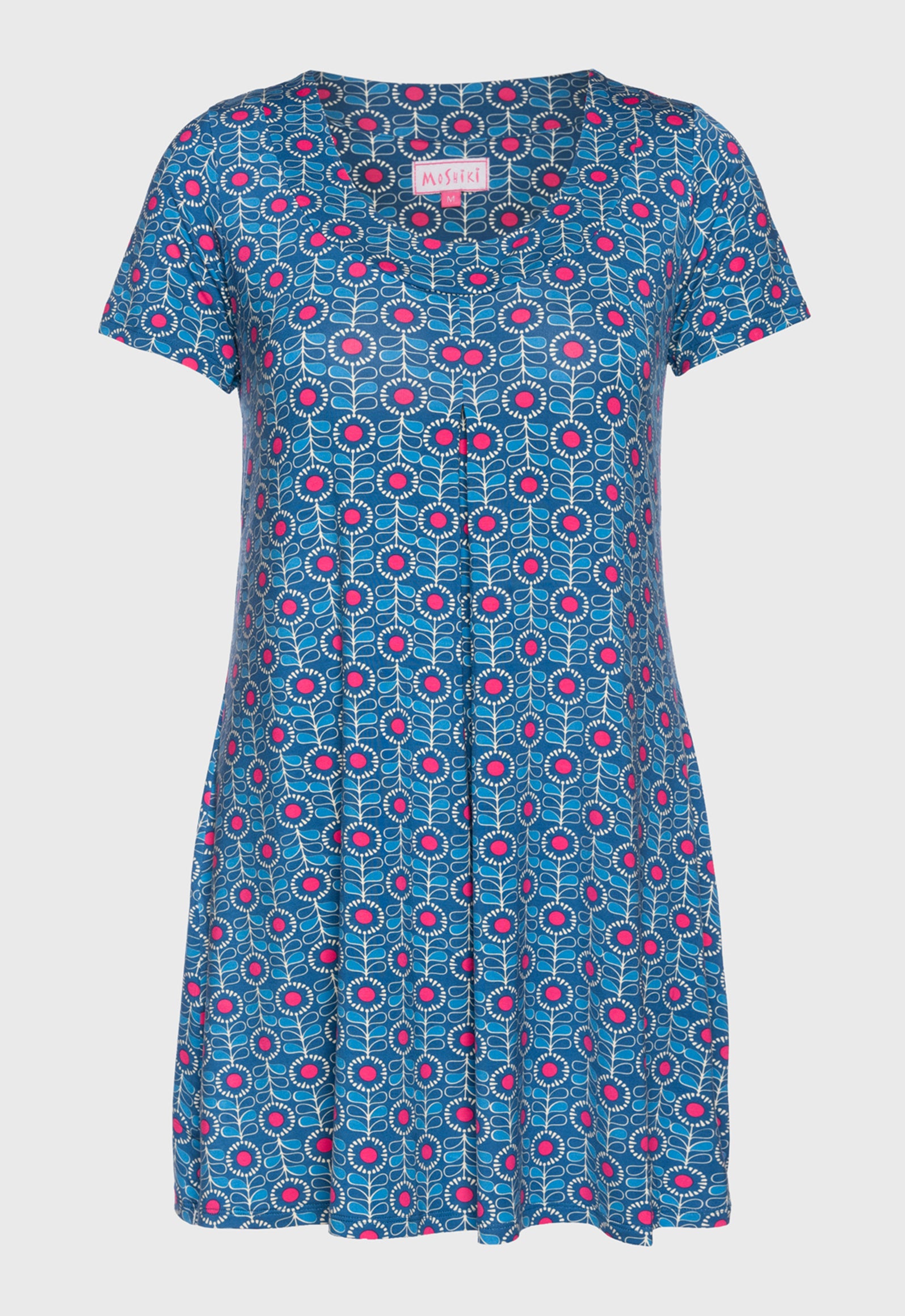 S26Dress-V3 – Kurzarmkleid mit Falte und Rundhalsausschnitt