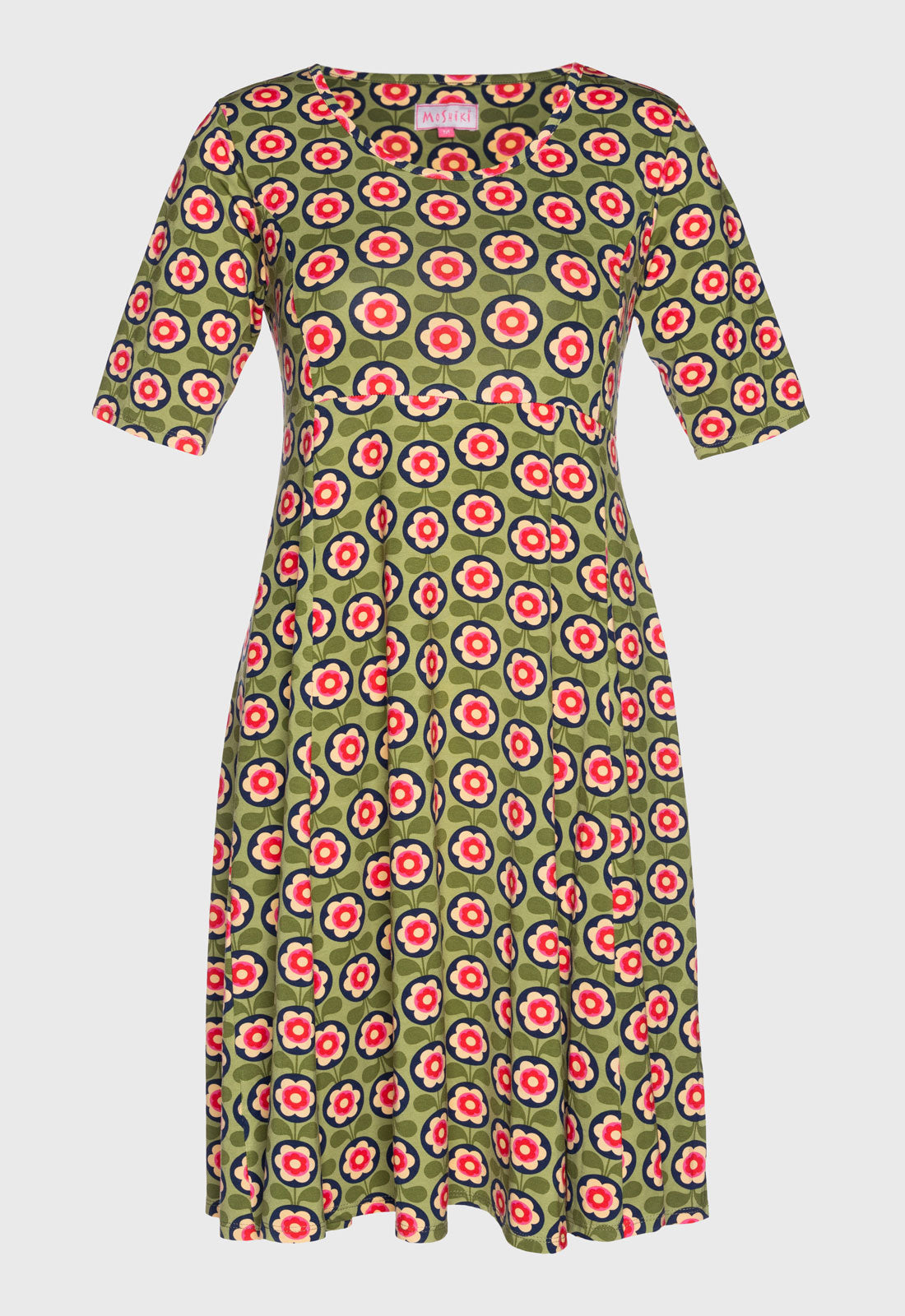 S26Dress-V7 – Kurzarmkleid mit Prinzessnaht und schwingendem Rock