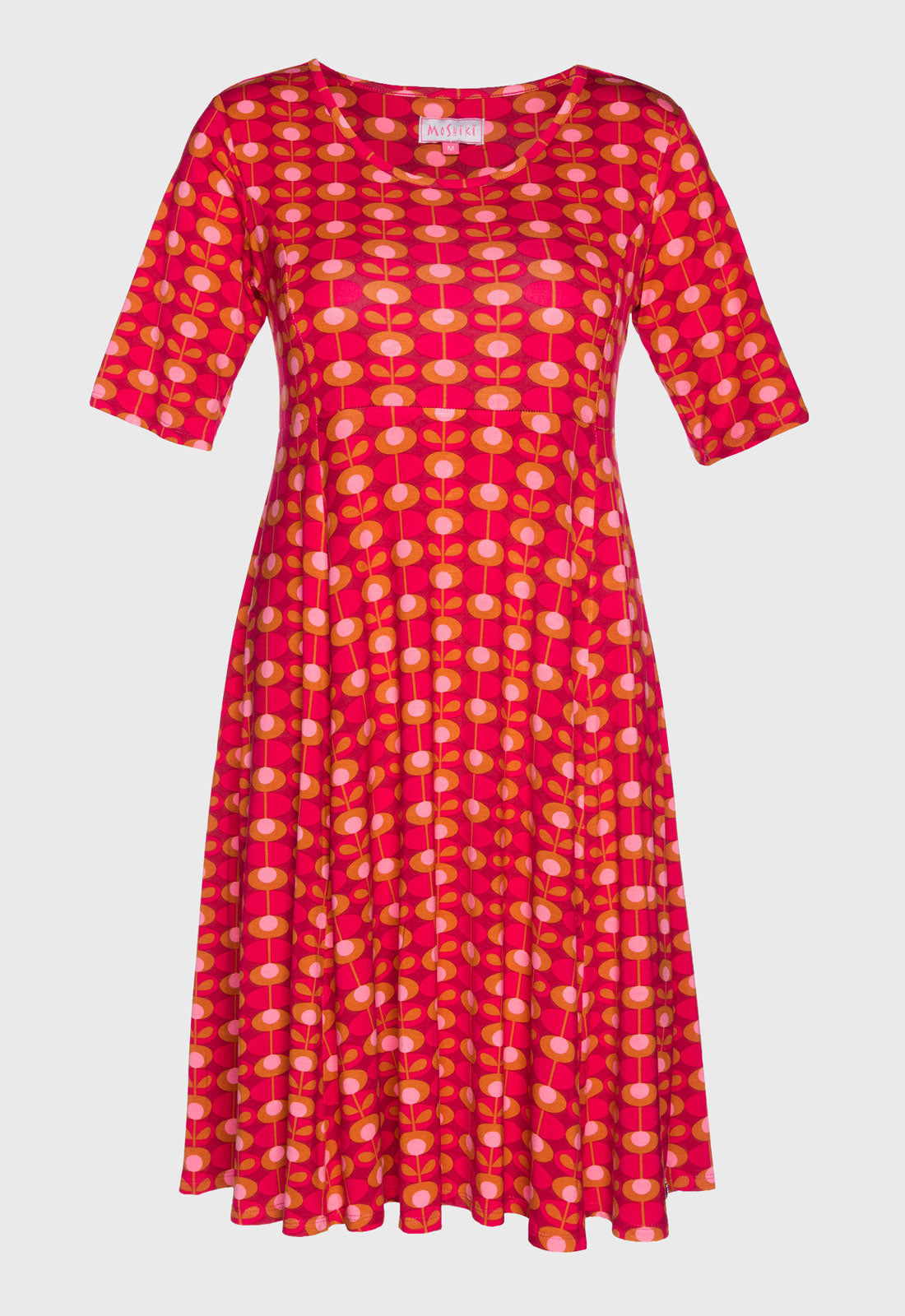 S26Dress-V7 – Kurzarmkleid mit Prinzessnaht und schwingendem Rock