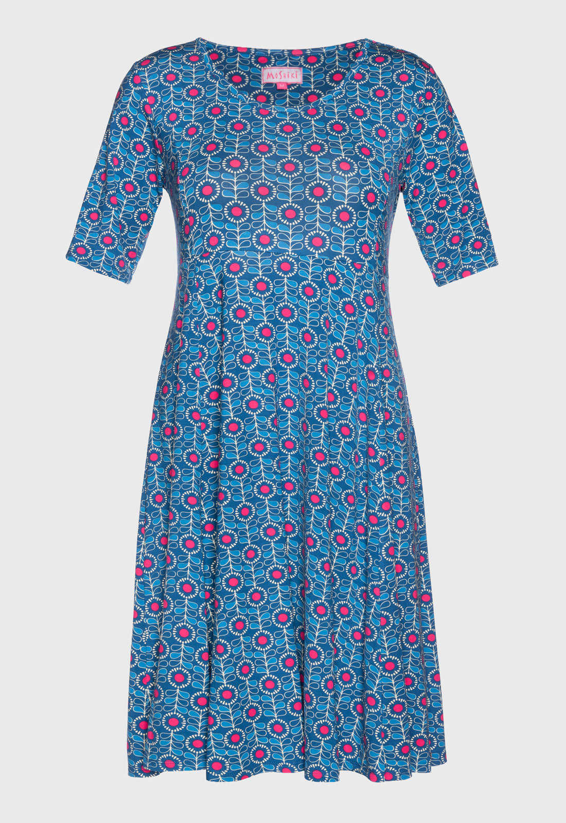 S26Dress-V7 – Kurzarmkleid mit Prinzessnaht und schwingendem Rock