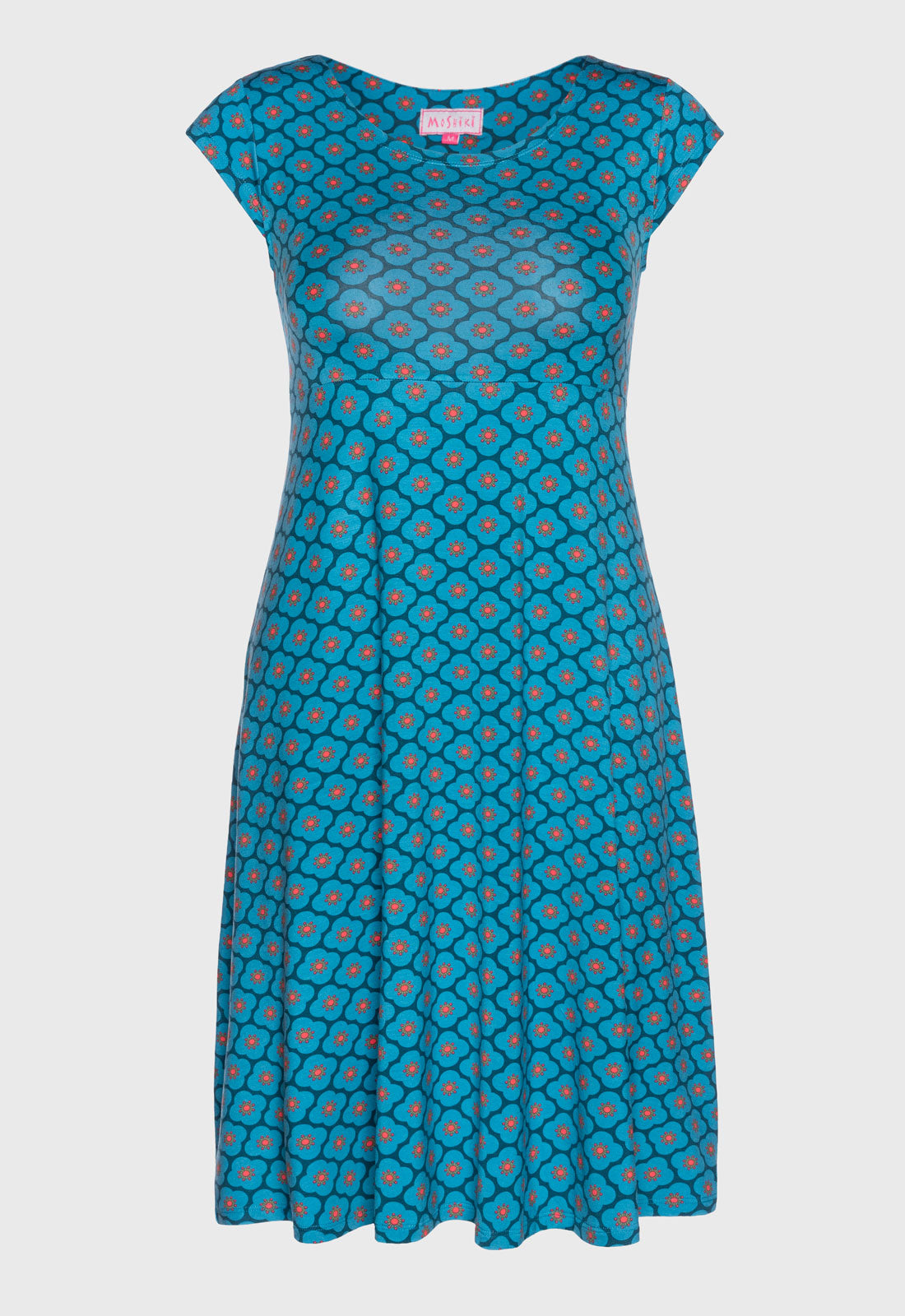 S26Dress-V8 – Kleid mit Cap-Sleeves und schwingendem Rock