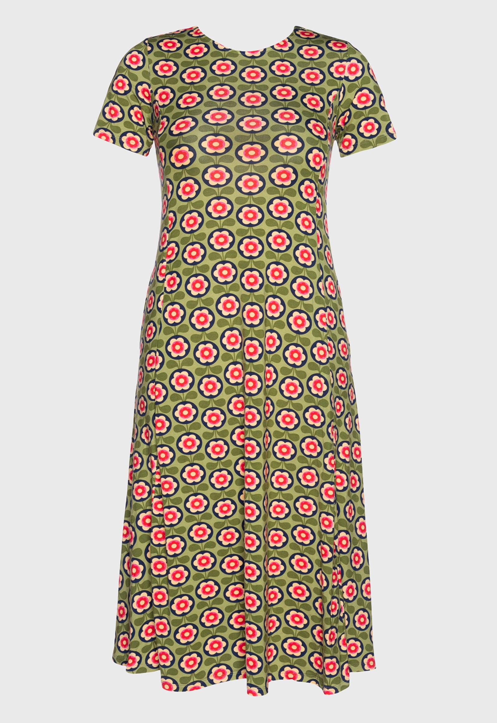 S26Dress-V9 – Langes Kleid mit figurbetontem Oberteil und weitem Rock