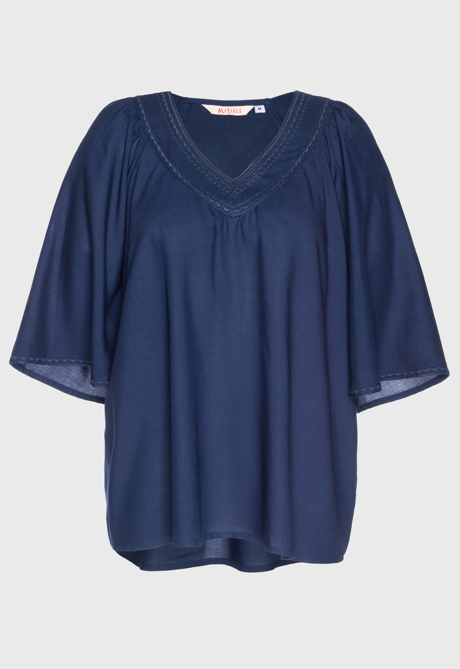 S26Top-SR1 – Luftiges Loose-Fit Top mit besticktem V-Ausschnitt