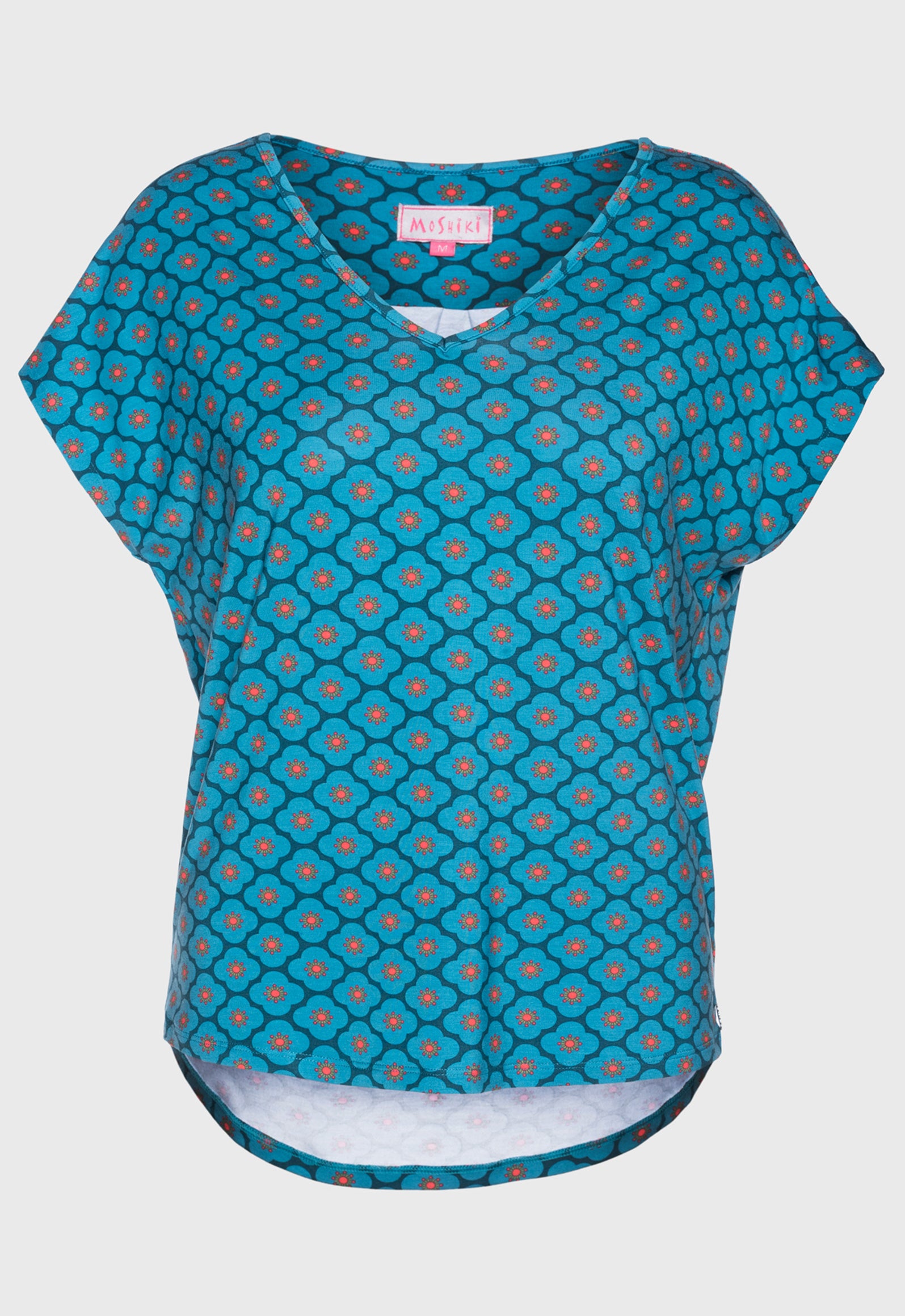 S26Top-V5 – Fließendes High-Low Shirt mit V-Ausschnitt