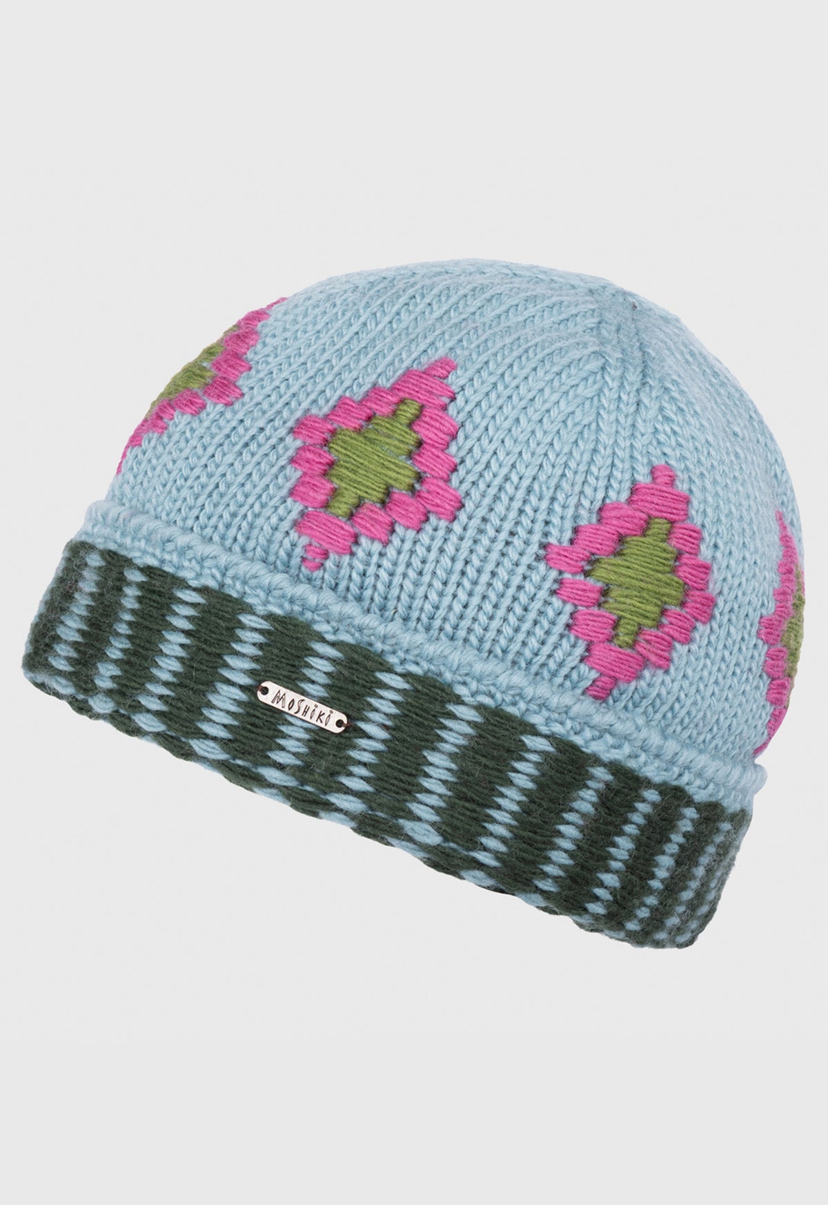 Saluma Beanie – Wollmütze mit Burfi-Muster und Bio-Fleece