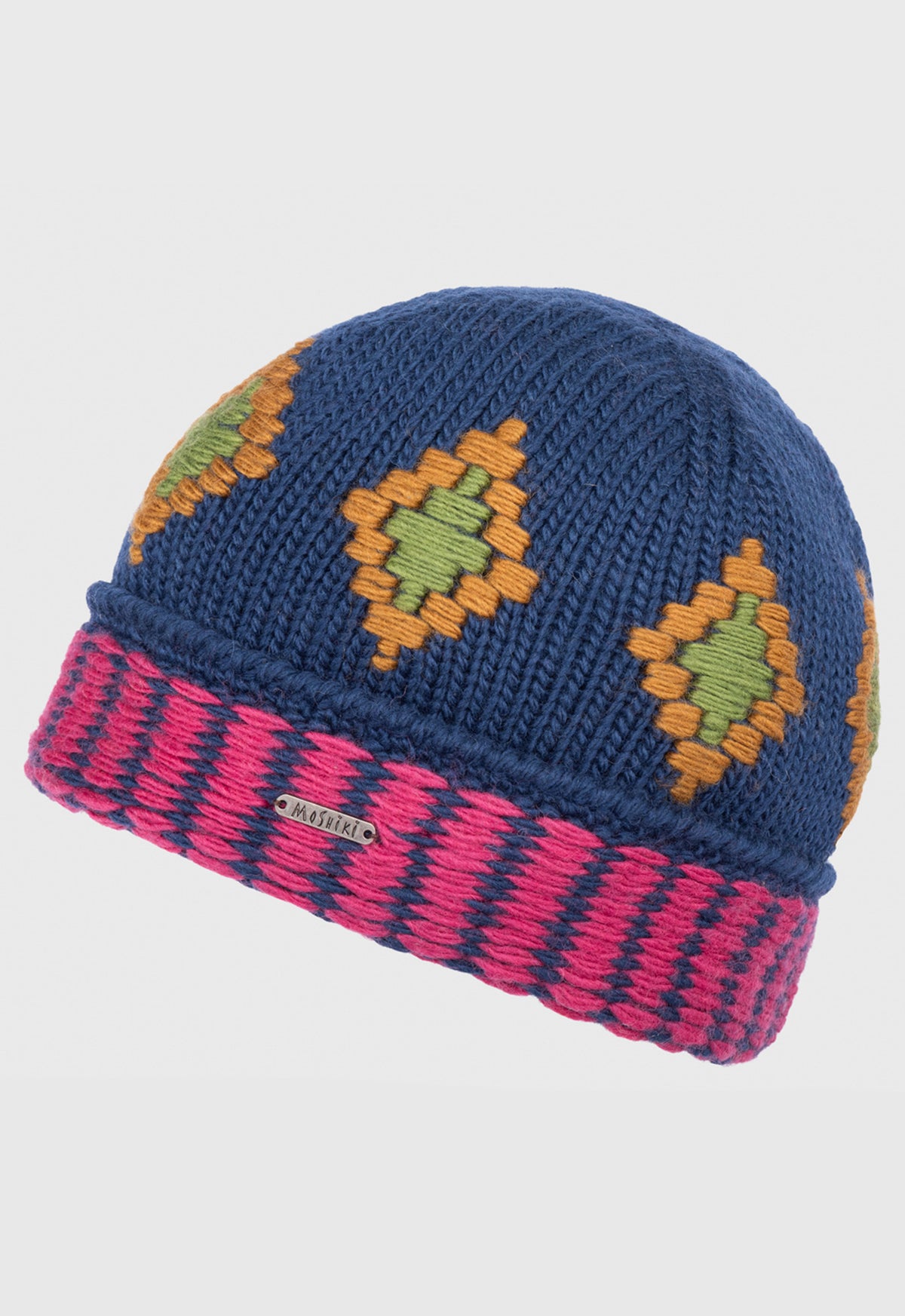 Saluma Beanie – Wollmütze mit Burfi-Muster und Bio-Fleece