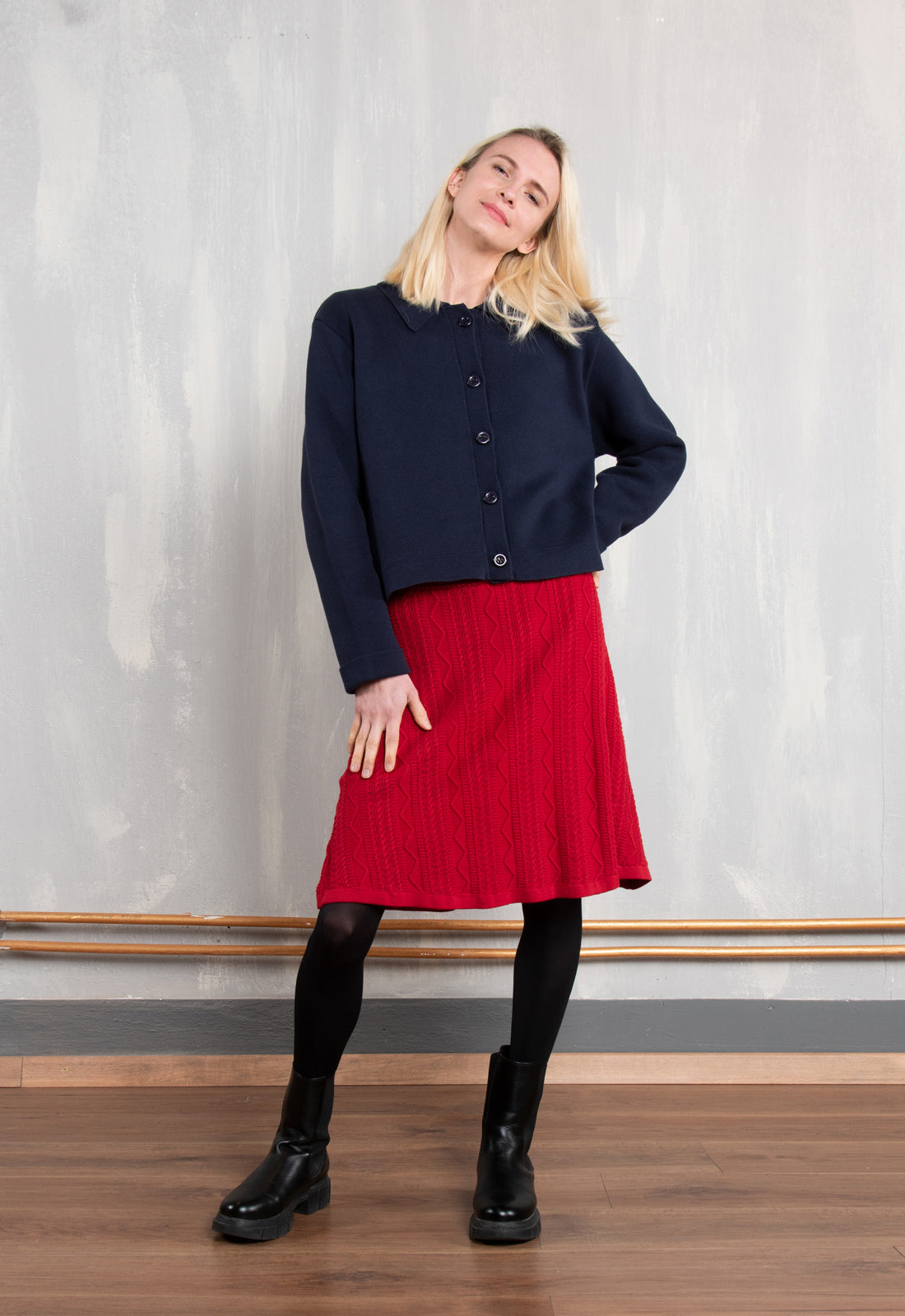 Tanuwa Skirt – A-Linien-Strickrock aus Bio-Baumwolle