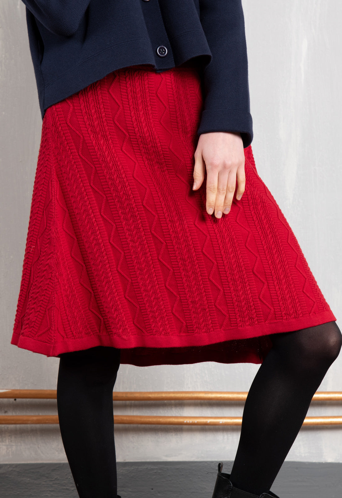 Tanuwa Skirt – A-Linien-Strickrock aus Bio-Baumwolle
