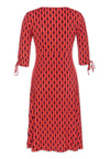 Kleid mit V-Ausschnitt, halblangen Ärmeln und Zierbändern - VD01W23