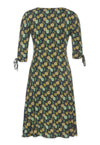 Kleid mit V-Ausschnitt, halblangen Ärmeln und Zierbändern - VD01W23