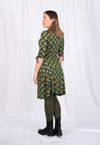 Kleid mit V-Ausschnitt, halblangen Ärmeln und Zierbändern - VD01W23