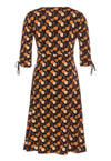 Kleid mit V-Ausschnitt, halblangen Ärmeln und Zierbändern - VD01W23
