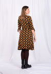 Kleid mit V-Ausschnitt, halblangen Ärmeln und Zierbändern - VD01W23