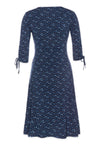 Kleid mit V-Ausschnitt, halblangen Ärmeln und Zierbändern - VD01W23