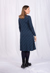 Langarmkleid mit Prinzessnaht und seitlichen Taschen - VD02W23