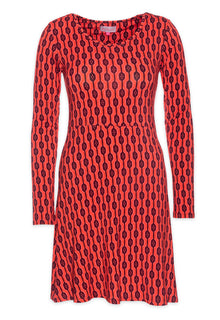  Locker geschnittenes Kleid mit ausgestelltem Rockteil - VD03W23