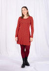Locker geschnittenes Kleid mit ausgestelltem Rockteil - VD03W23